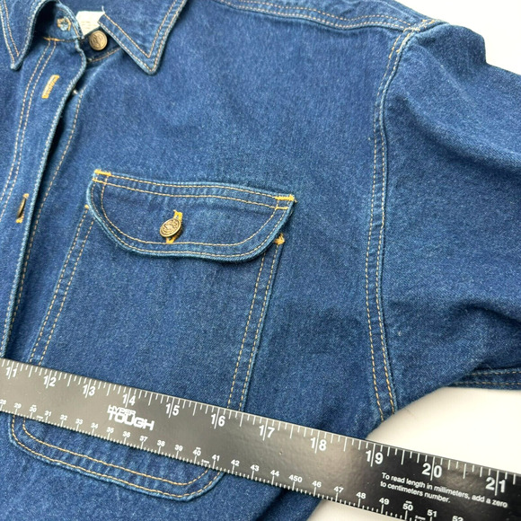 LESLIE FAY Women's 8 Vintage Sport Dark Denim Jumpsuit Jeans Pockets Long Sleeve - Picture 5 of 7